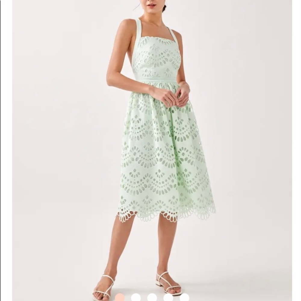 XS cross back lace dress (aqua)